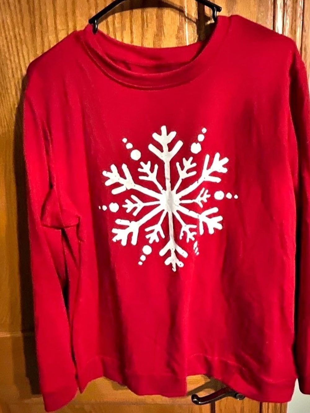 Snowflake Long Sleeve Top in Pink Like New